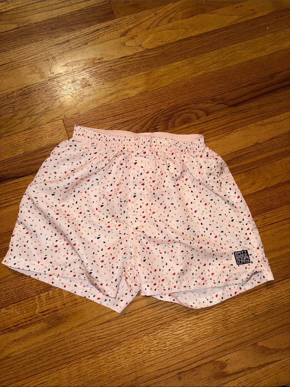 Clottee by Clot Women’s Pink Confetti Print Elastic Waist Shorts Large Korean